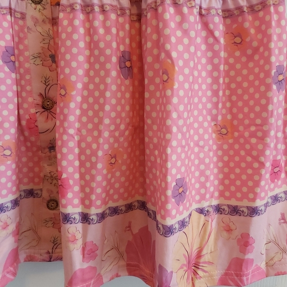 080. Multicolor Hibiscus Floral Print Ruffle Mini Dress  Size M - Picture 9 of 15